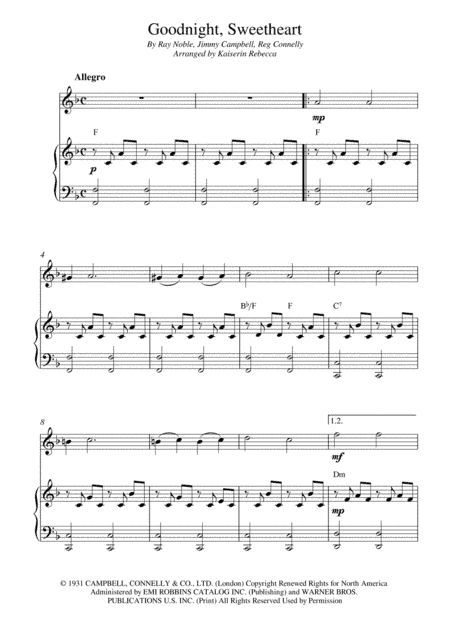 Goodnight Sweetheart (arr. Kaiserin Rebecca)
