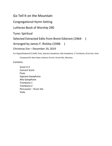 Go Tell It on the Mountain Congregational Hymn Setting (arr. Brent Edstrom, James F. Rickley)