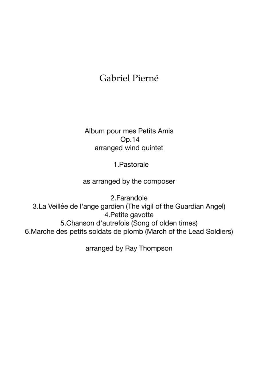 Pierné: Album pour mes Petits Amis Op.14 (Complete) -  wind quintet (arr. Ray Thompson)