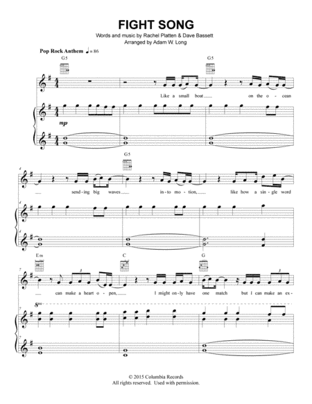 Fight Song (arr. Adam W. Long)
