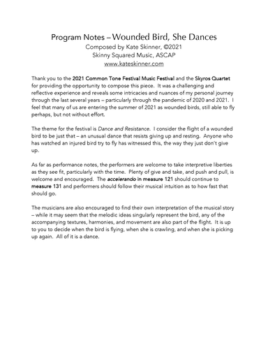 Wounded Bird, She Dances