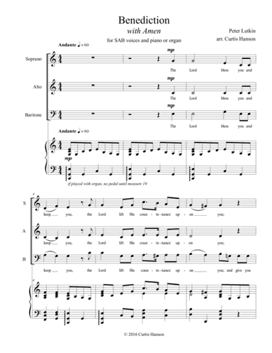 Benediction (SAB) (arr. Curtis Hanson)