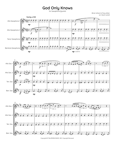God Only Knows (arr. Gavin Lendt)