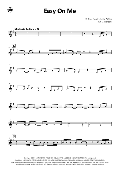 Easy On Me (arr. Douglas Wattson)
