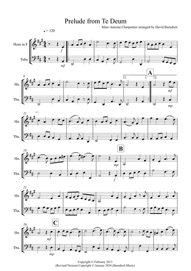 Prelude from Te Deum for Horn and Tuba Duet (arr. David Burndrett)