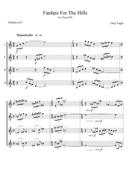 Fanfare for the Hills, for four French horns