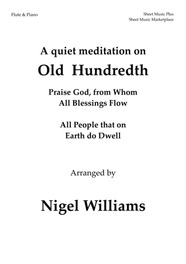 A Quiet Meditation On Old Hundredth, for Flute and Piano (arr. Nigel Williams)