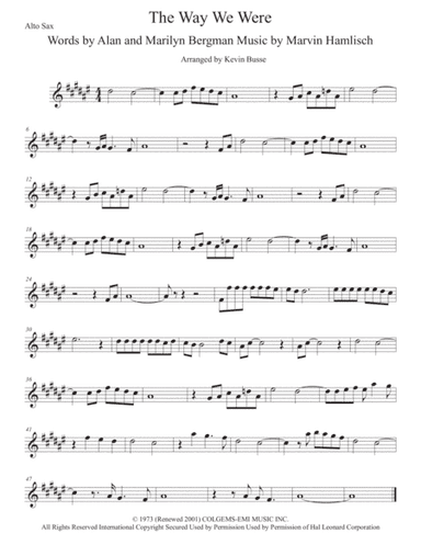 The Way We Were (arr. Kevin Busse)