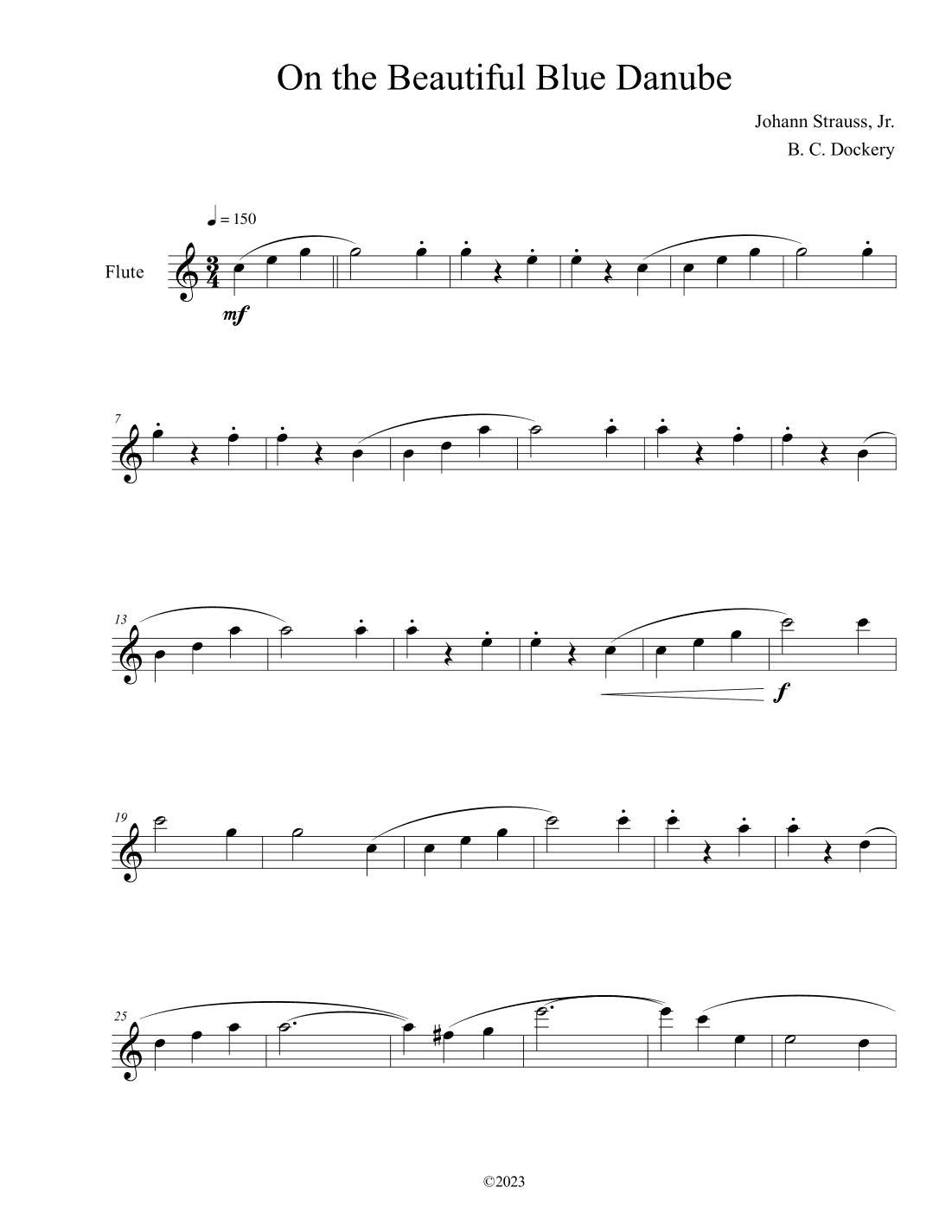 The Blue Danube (Flute Solo) (arr. B. C. Dockery)
