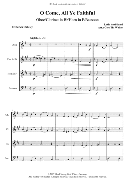 O Come, All Ye Faithful (arr. Gert Th. Walter)