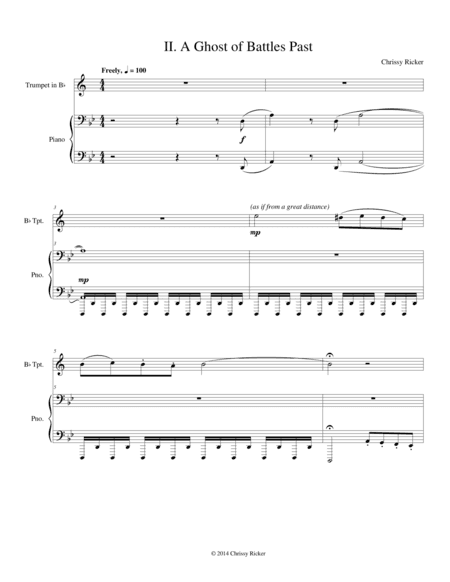 A Ghost of Battles Past (#2 from the "Alhambra Suite") - intermediate trumpet/piano accompaniment