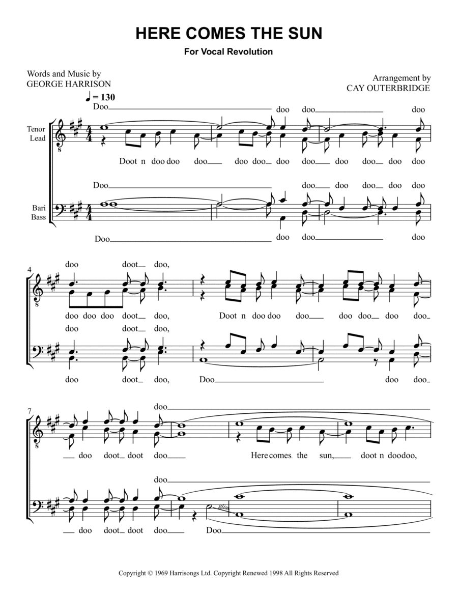 Here Comes The Sun (arr. Cay Outerbridge)