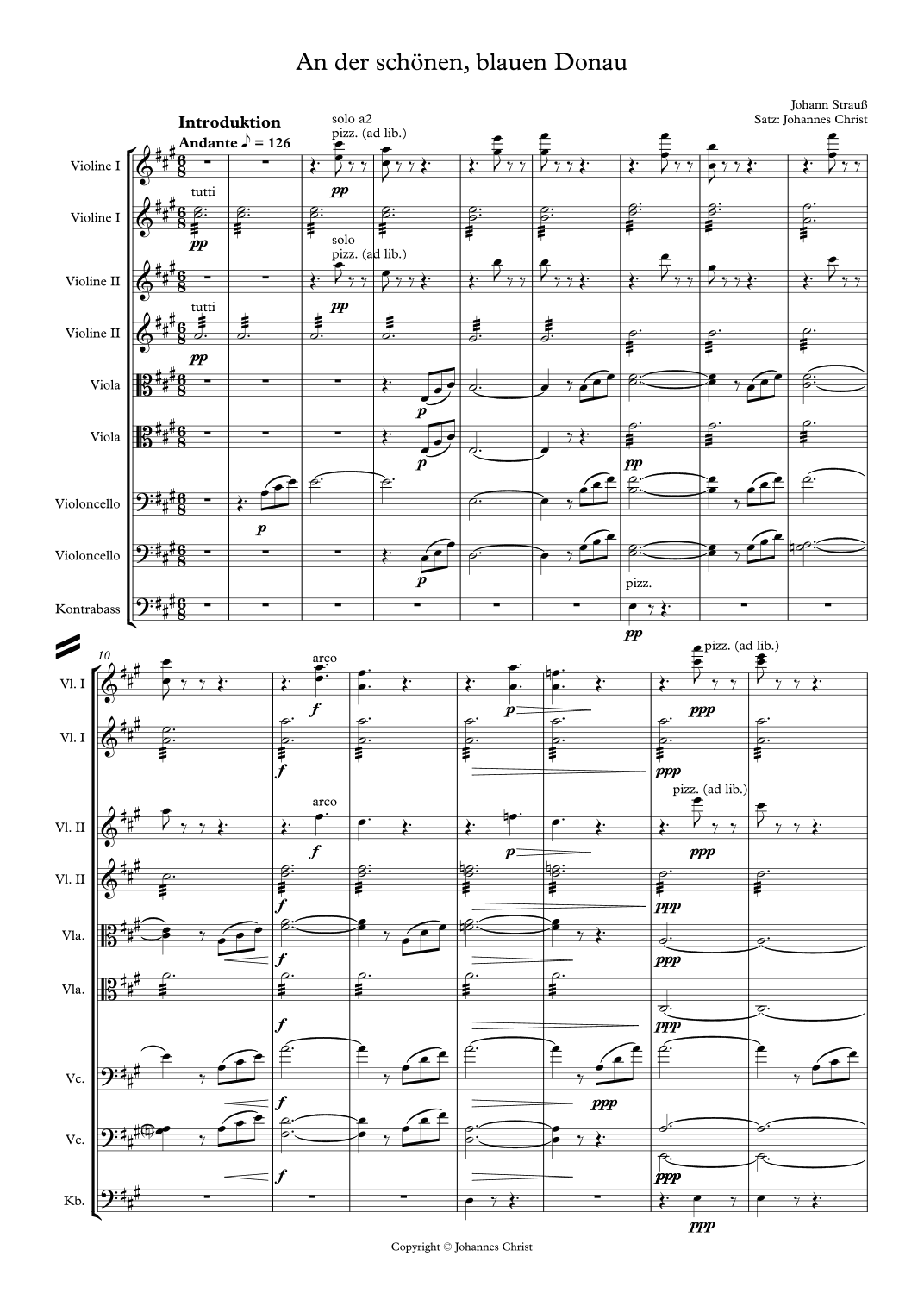 An der schönen blauen Donau (The Blue Danube Waltz) (arr. Johannes Christ)
