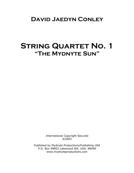 String Quartet No. I, The Mydnyte Sun