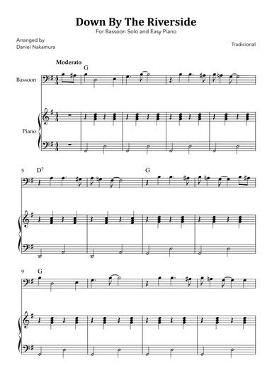 Down By The Riverside (For Bassoon Solo and Easy Piano) (arr. Daniel Nakamura)