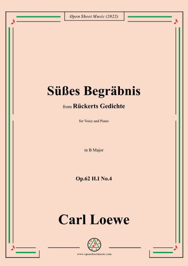 Loewe-Süßes Begräbnis,in B Major,Op.62 H.I No.4 (arr. OSM Press)