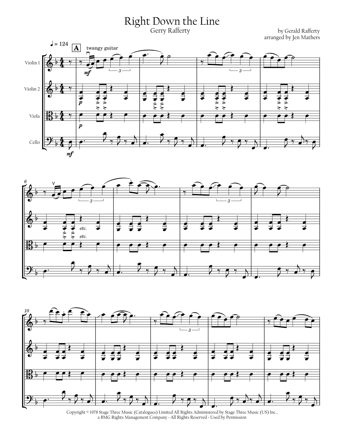 Right Down The Line (arr. Jen Mathers)