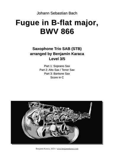 Fugue in B-flat major, BWV 866 (arr. Benjamin Karaca)