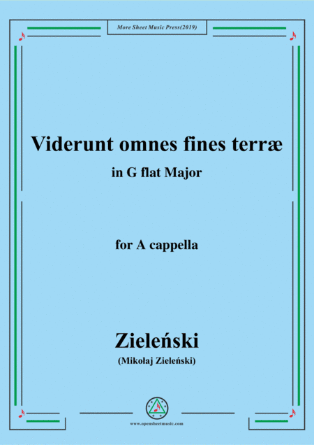 Zielenski-Viderunt omnes fines terræ,in G flat Major,for A cappella (arr. MSM)