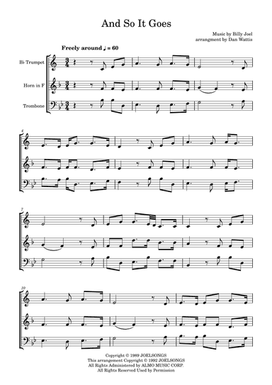 And So It Goes (arr. Dan Wattis)