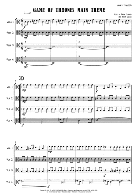 Game Of Thrones (arr. Alison Gillies)