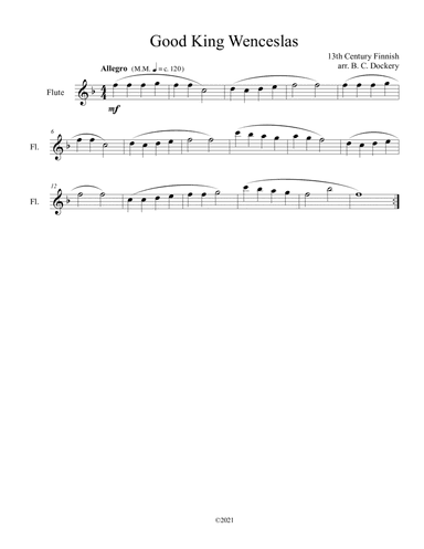 Good King Wenceslas (Flute Solo) (arr. B. C. Dockery)
