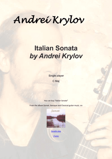 Italian sonata for classical guitar by Andrei Krylov