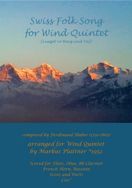 Swiss Folk Song for Wind Quintet (arr. Markus Plattner (*1952))