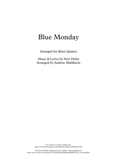 Blue Monday (arr. Andrew Middleton)