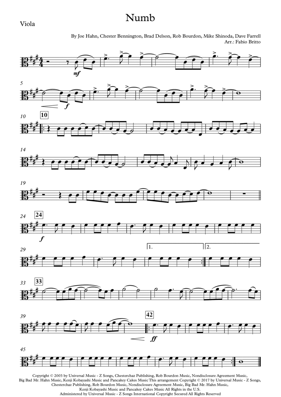 Numb (arr. Fabio Britto)