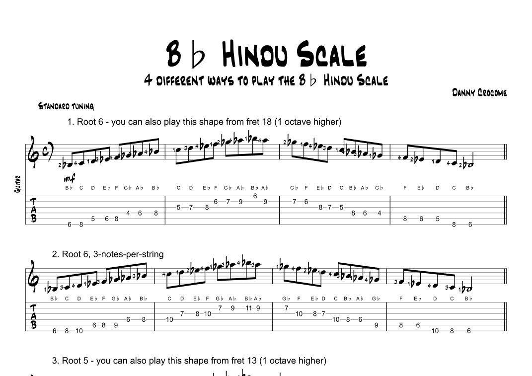 Bb Hindu Scale (4 Ways to Play)