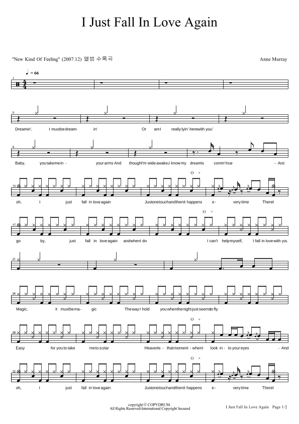 I Just Fall In Love Again (arr. COPYDRUM)