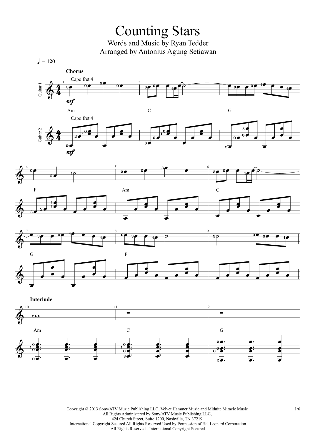 Counting Stars (arr. Antonius Agung Setiawan)