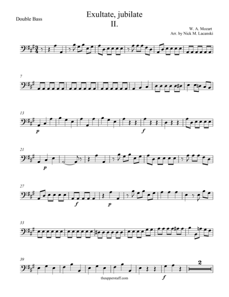 Exultate jubilate Second Movement Alleluia (arr. Nick Lacanski)