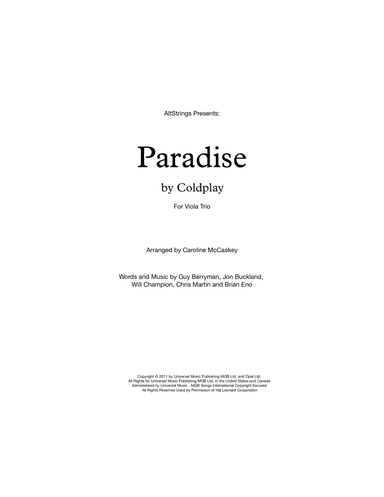 Paradise (arr. Caroline McCaskey)