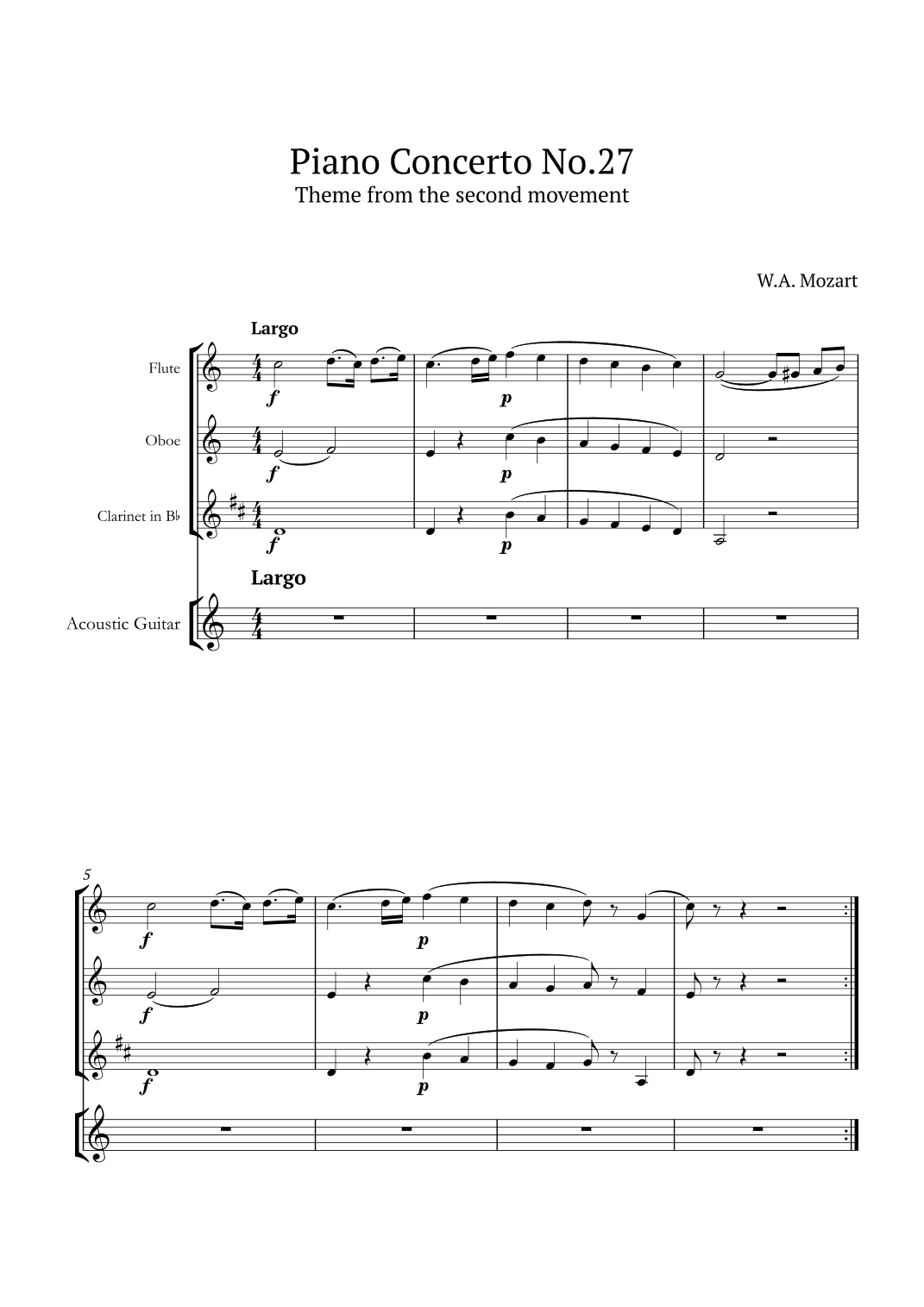 Piano Concerto No.27 (arr. André Nusa)