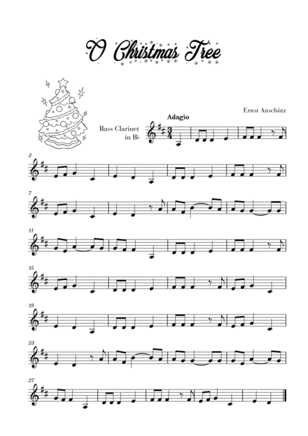 O Christmas Tree (for Bass Clarinet) (arr. Cadenza Editions)