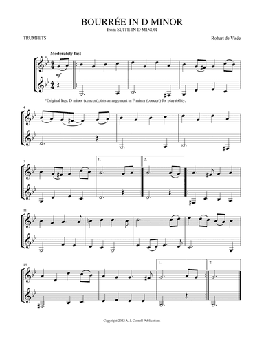 Bourre´e in D Minor (from Suite in D Minor) (arr. Mark Phillips)