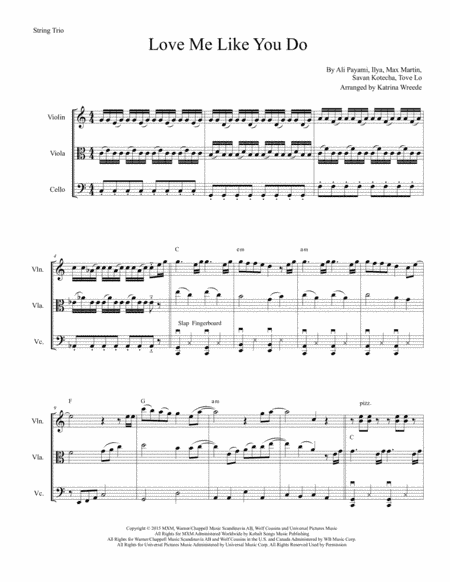 Love Me Like You Do (arr. Katrina Wreede)