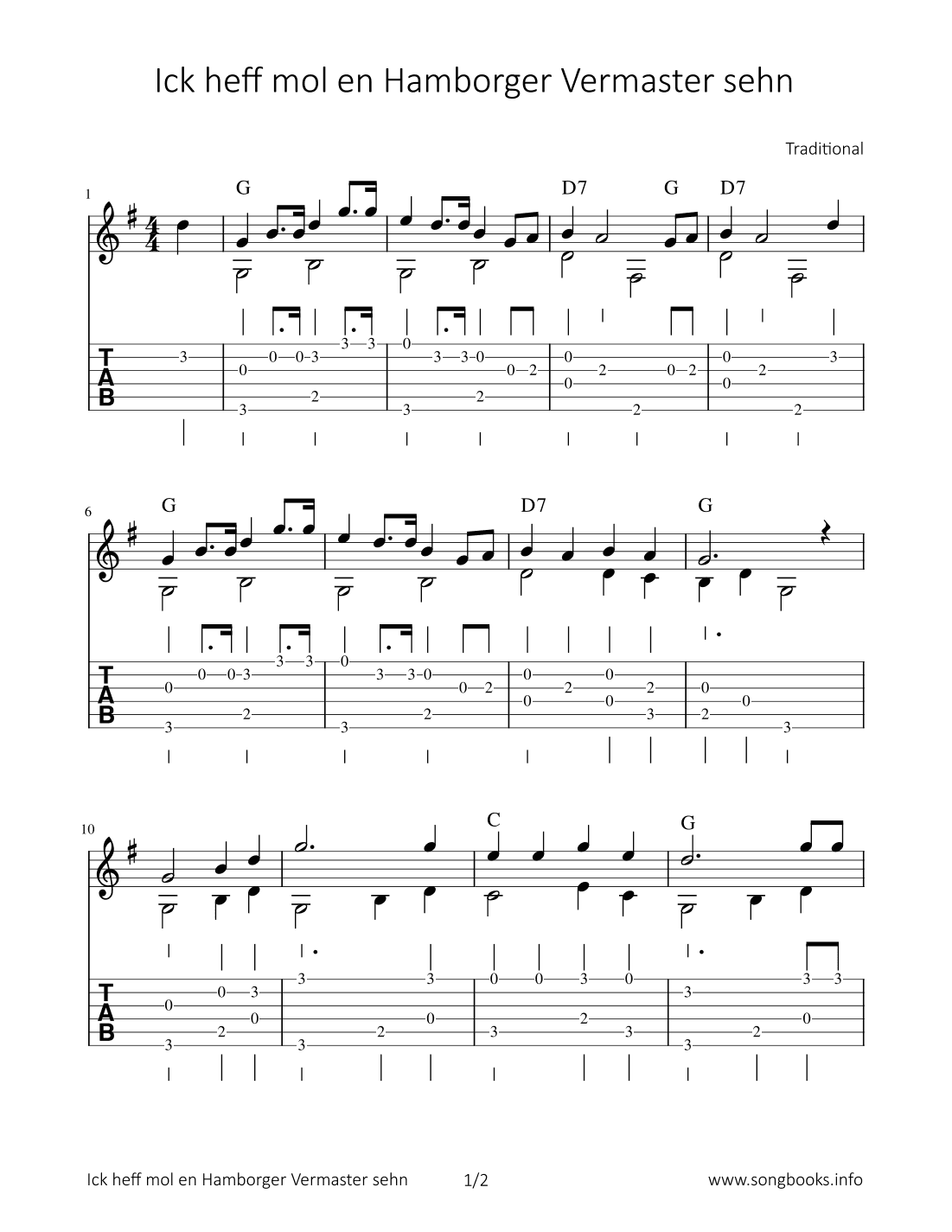 Ich heff mol en Hamborger Vermaster sehn (arr. Bettina Schipp)