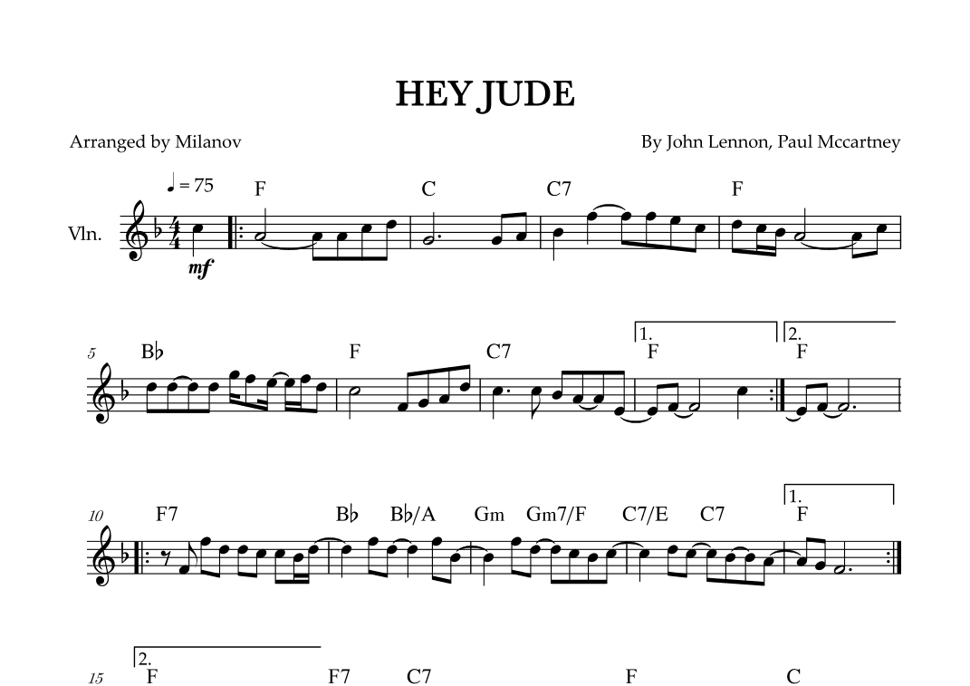 Hey Jude (arr. Milanov)