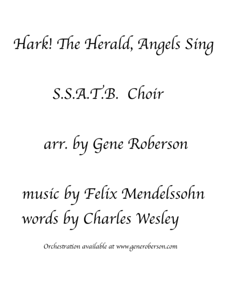 Hark! The Herald Angels Sing  SATB CHOIR (arr. Gene Roberson)