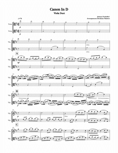 Canon In D Viola Duet (arr. Abraham Maduro)