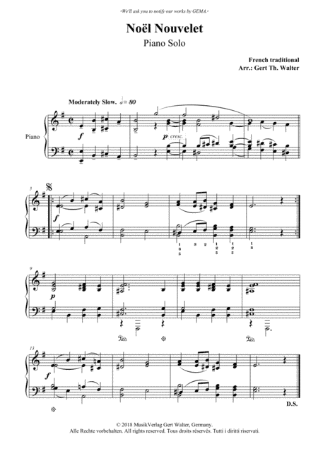 Noel Nouvelet (arr. Gert Th. Walter)