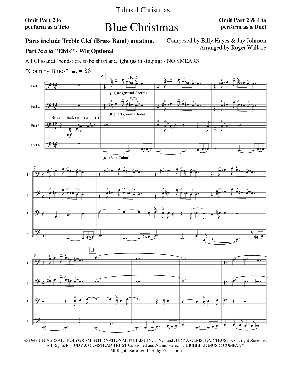 Blue Christmas (arr. Roger Wallace)