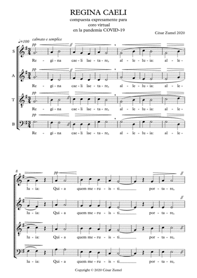Regina caeli for Virtual Choir