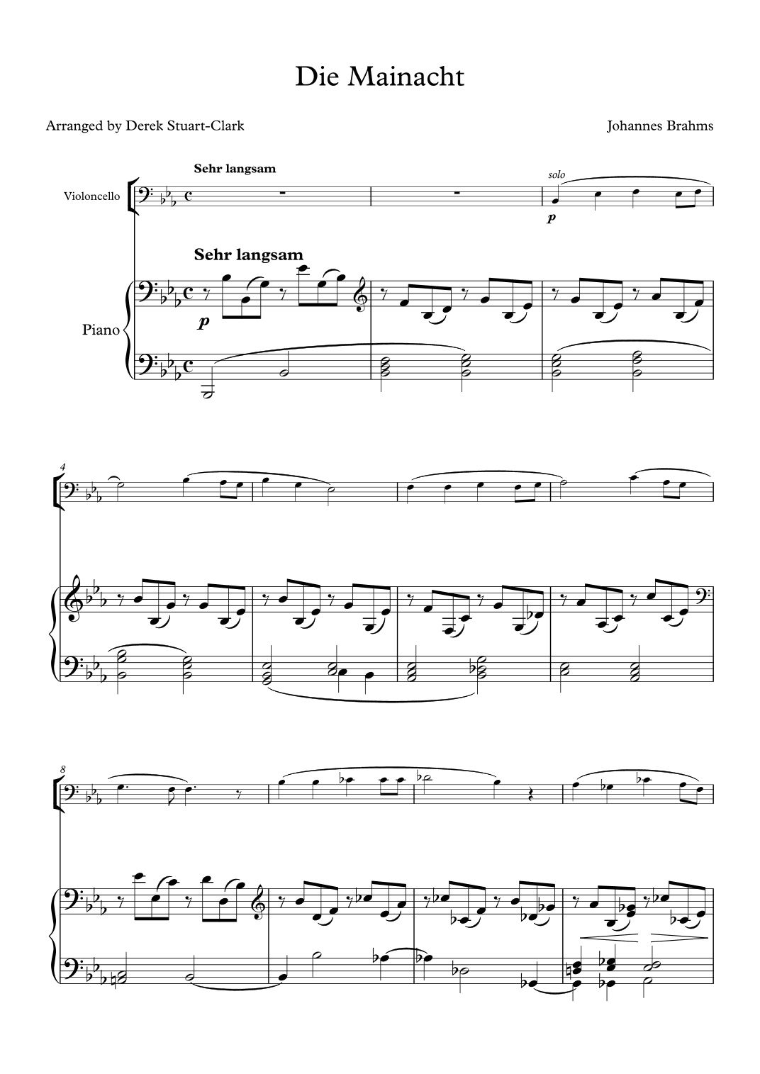 Die Mainacht (arr. Derek STUART-CLARK)