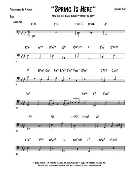 Spring Is Here (arr. Accubass)