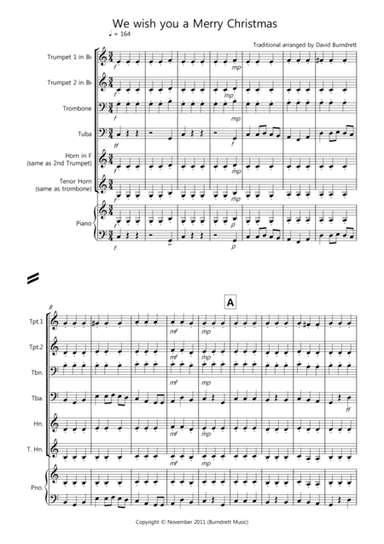 We wish you a Merry Christmas for Brass Quartet (arr. David Burndrett)
