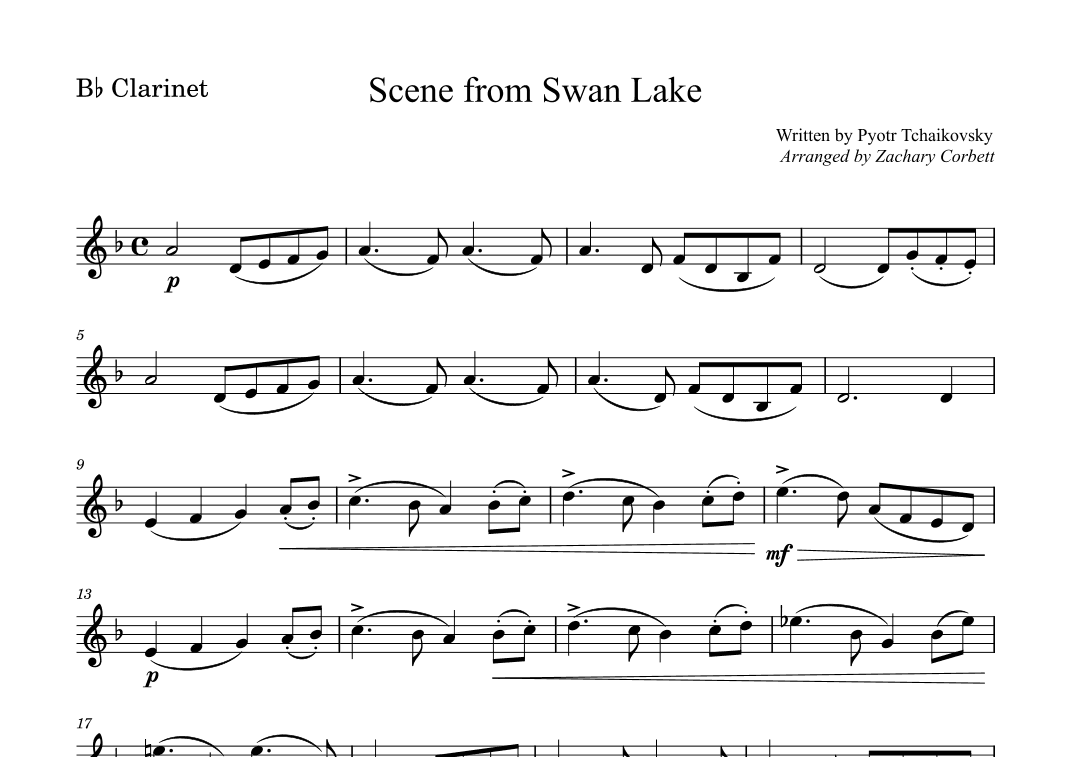 Scene from Swan Lake (arr. Zachary Corbett)